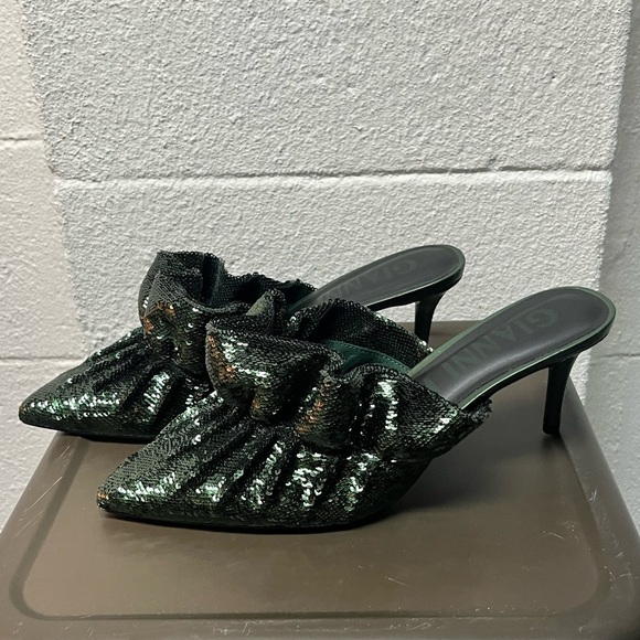 Gianni Bini Shoes - Gianni Bini Green Sequin Women's Heels